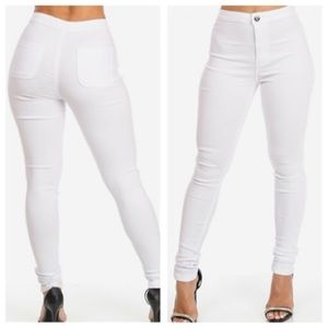 JC&JQ High waisted White Stretchy Jeans